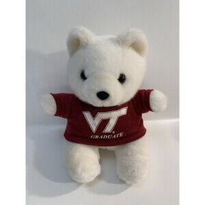 Virginia Tech VT Graduate White Plush Bear College University Stuffed Animal